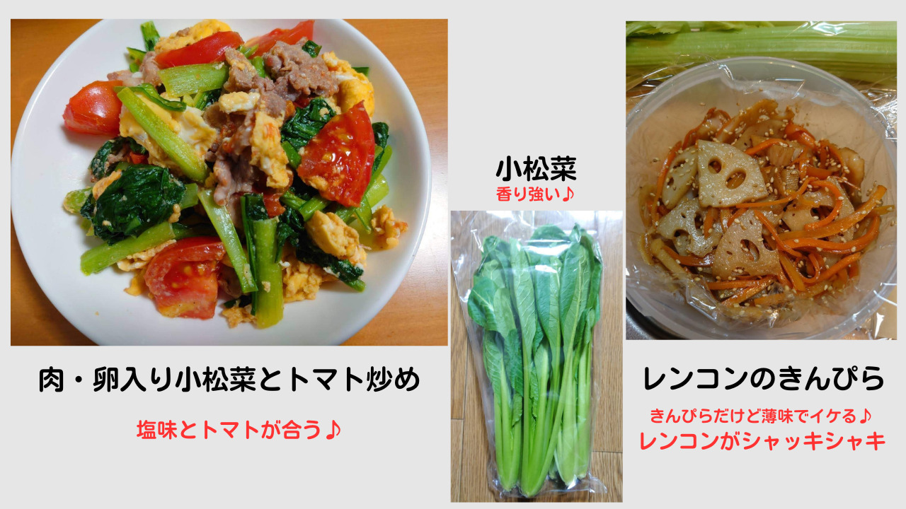 野菜料理小松菜炒め物