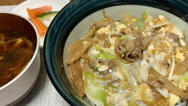 卵とじにした牛丼のアレンジ