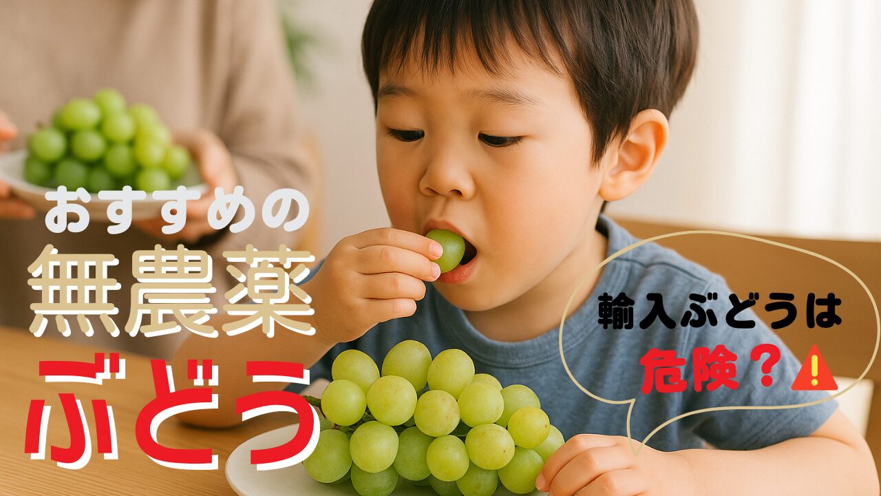 ブドウを食べる男の子