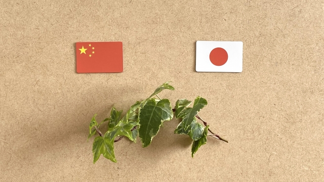 中国と日本の国旗