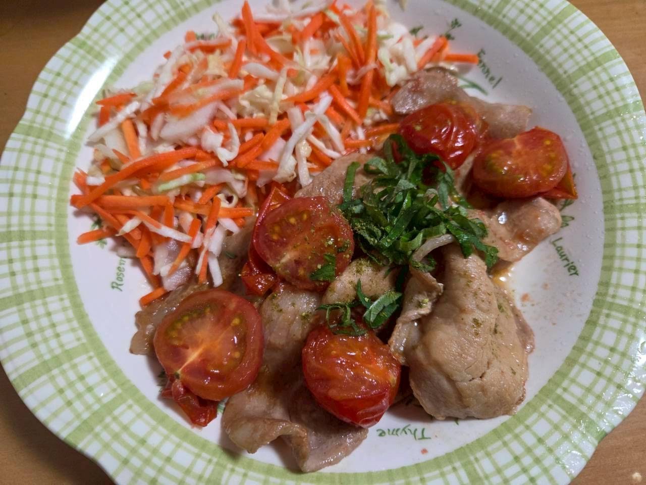 オイシックスのミールキットで作った豚のトマト照り焼き